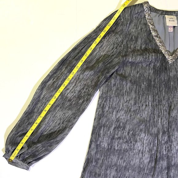 Knox Rose - Women's Size S - Grey Top Long Sleeve - Pleated Front - Picture 12 of 12